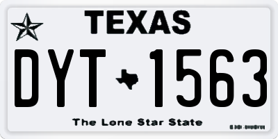 TX license plate DYT1563