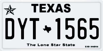 TX license plate DYT1565