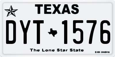 TX license plate DYT1576