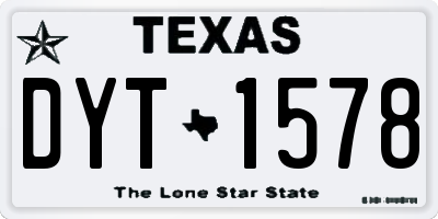 TX license plate DYT1578