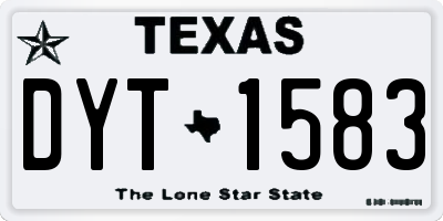TX license plate DYT1583