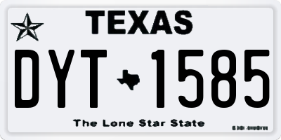 TX license plate DYT1585