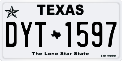 TX license plate DYT1597
