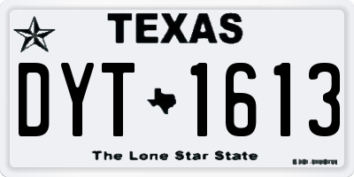 TX license plate DYT1613