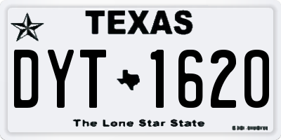 TX license plate DYT1620