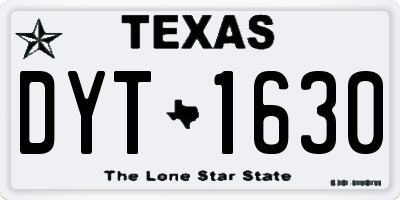 TX license plate DYT1630