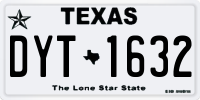 TX license plate DYT1632