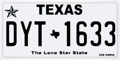 TX license plate DYT1633
