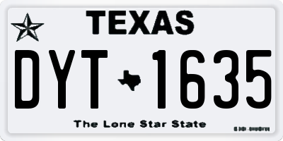 TX license plate DYT1635