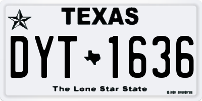 TX license plate DYT1636