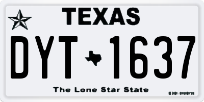 TX license plate DYT1637