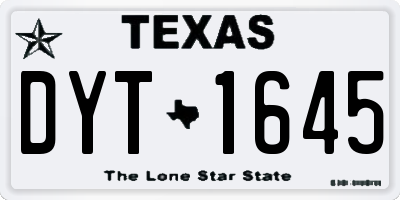 TX license plate DYT1645