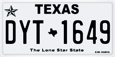 TX license plate DYT1649