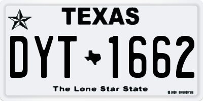 TX license plate DYT1662
