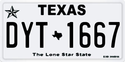 TX license plate DYT1667