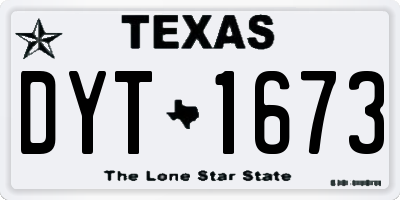 TX license plate DYT1673