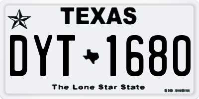 TX license plate DYT1680