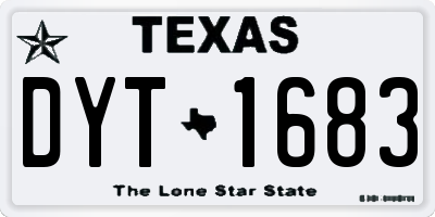 TX license plate DYT1683