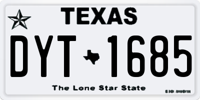 TX license plate DYT1685