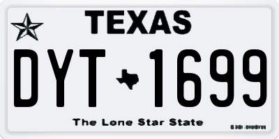 TX license plate DYT1699