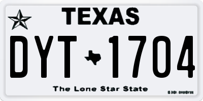 TX license plate DYT1704