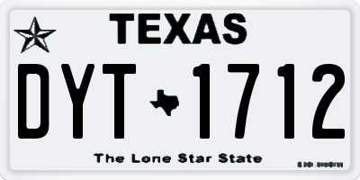 TX license plate DYT1712