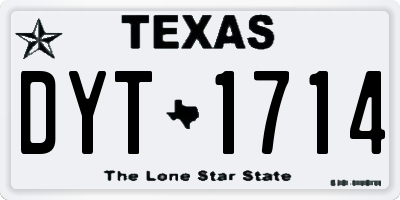 TX license plate DYT1714