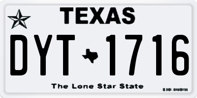 TX license plate DYT1716