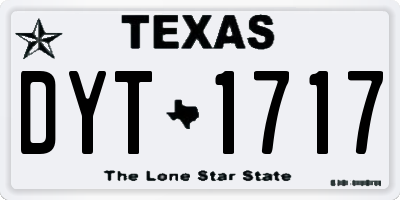 TX license plate DYT1717