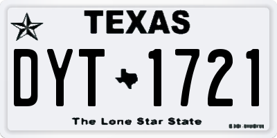 TX license plate DYT1721