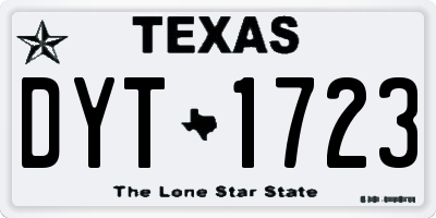 TX license plate DYT1723