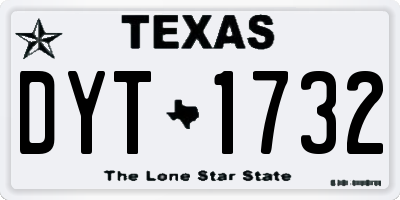 TX license plate DYT1732