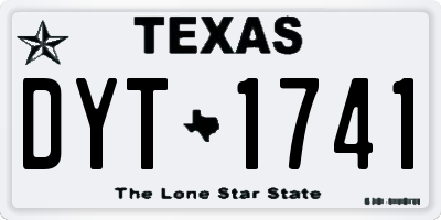 TX license plate DYT1741