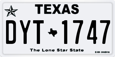 TX license plate DYT1747
