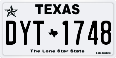 TX license plate DYT1748
