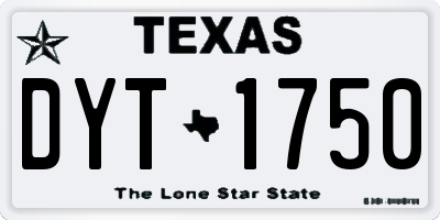 TX license plate DYT1750