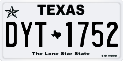 TX license plate DYT1752