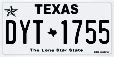 TX license plate DYT1755