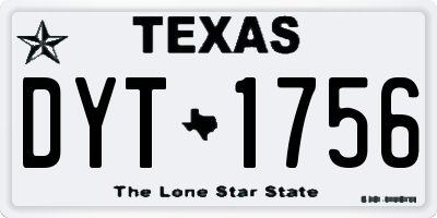 TX license plate DYT1756