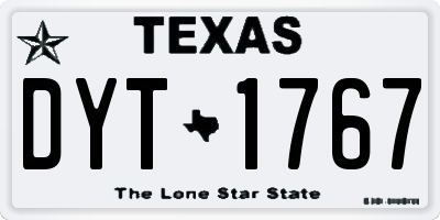TX license plate DYT1767