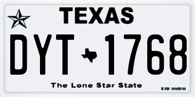 TX license plate DYT1768