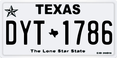 TX license plate DYT1786