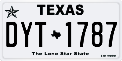 TX license plate DYT1787