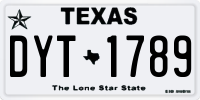 TX license plate DYT1789