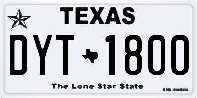 TX license plate DYT1800