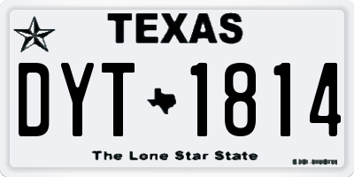 TX license plate DYT1814