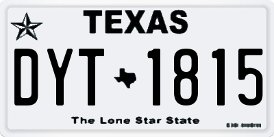 TX license plate DYT1815