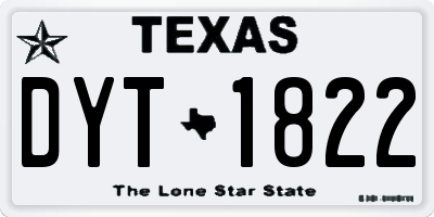 TX license plate DYT1822