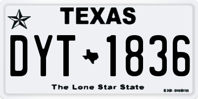 TX license plate DYT1836