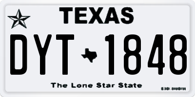 TX license plate DYT1848